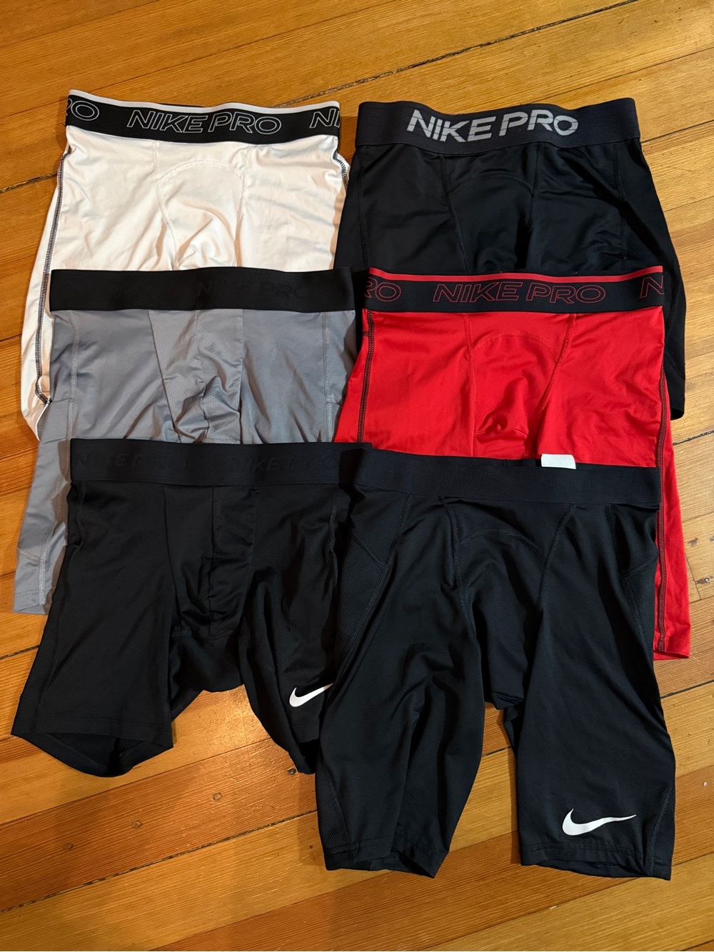 6 pair Nike Compression Shorts
